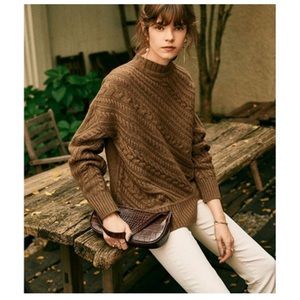 Brown Cable Knit Sweater